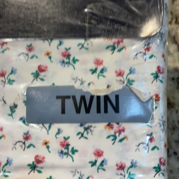 Vntg Ralph Lauren Beach Plum Floral Twin Flat Sheet Pink and Green 100% cotton - Picture 2 of 7